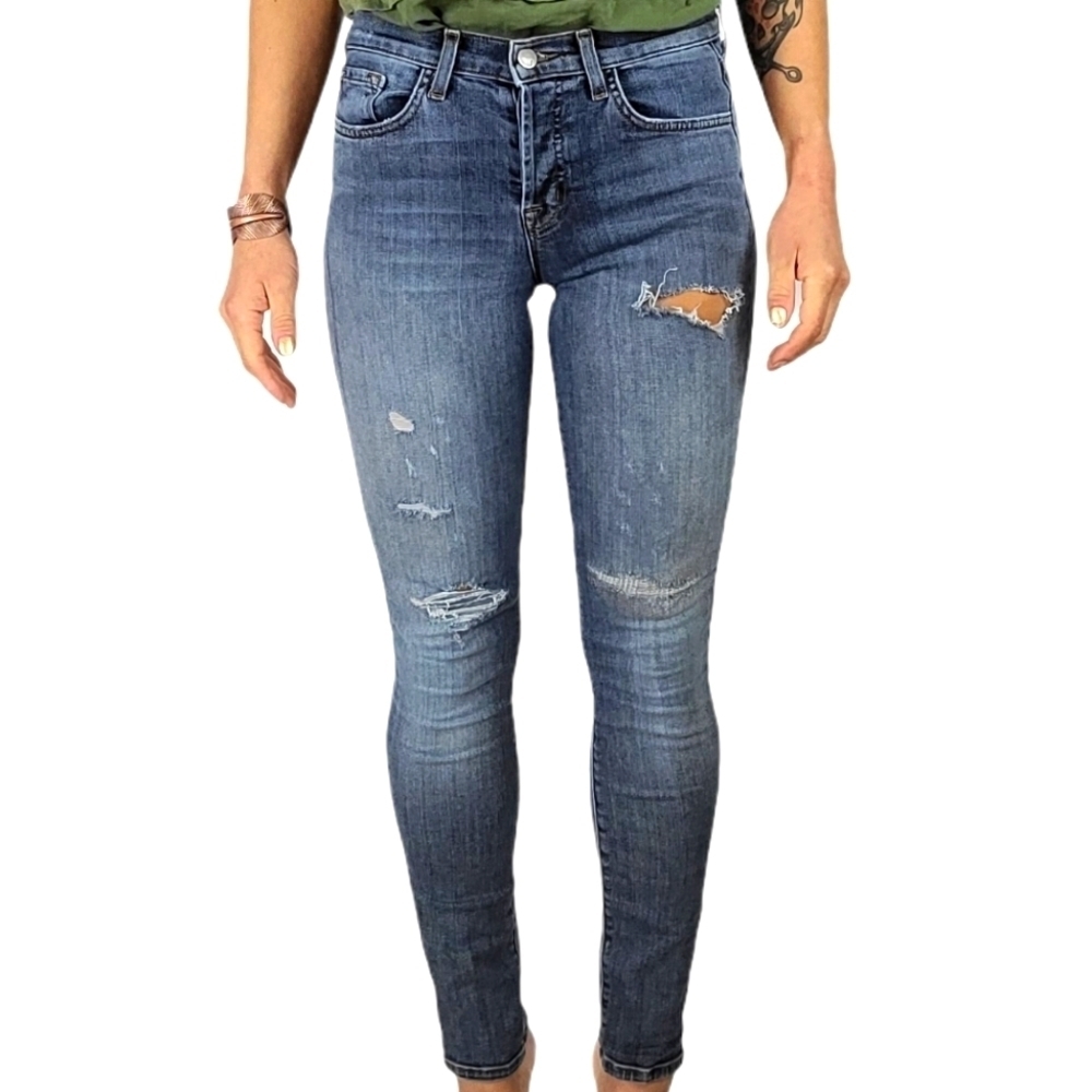 J Brand CAITLAND Jeans Size 24x29 Blue Distressed